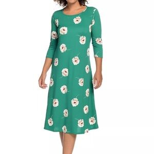 Women’s Kate & Mallory Scoop Neck Long Sleeve Green Floral Maxi Dress